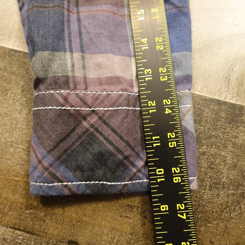 BKE Western Plaid Button-Up Shirt Men’s XL Burgundy Blue‎ Cowboy Casual - Picture 8 of 10